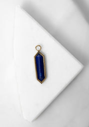 Single 9k Gold Lapis Hexa Plaque - December Thieves