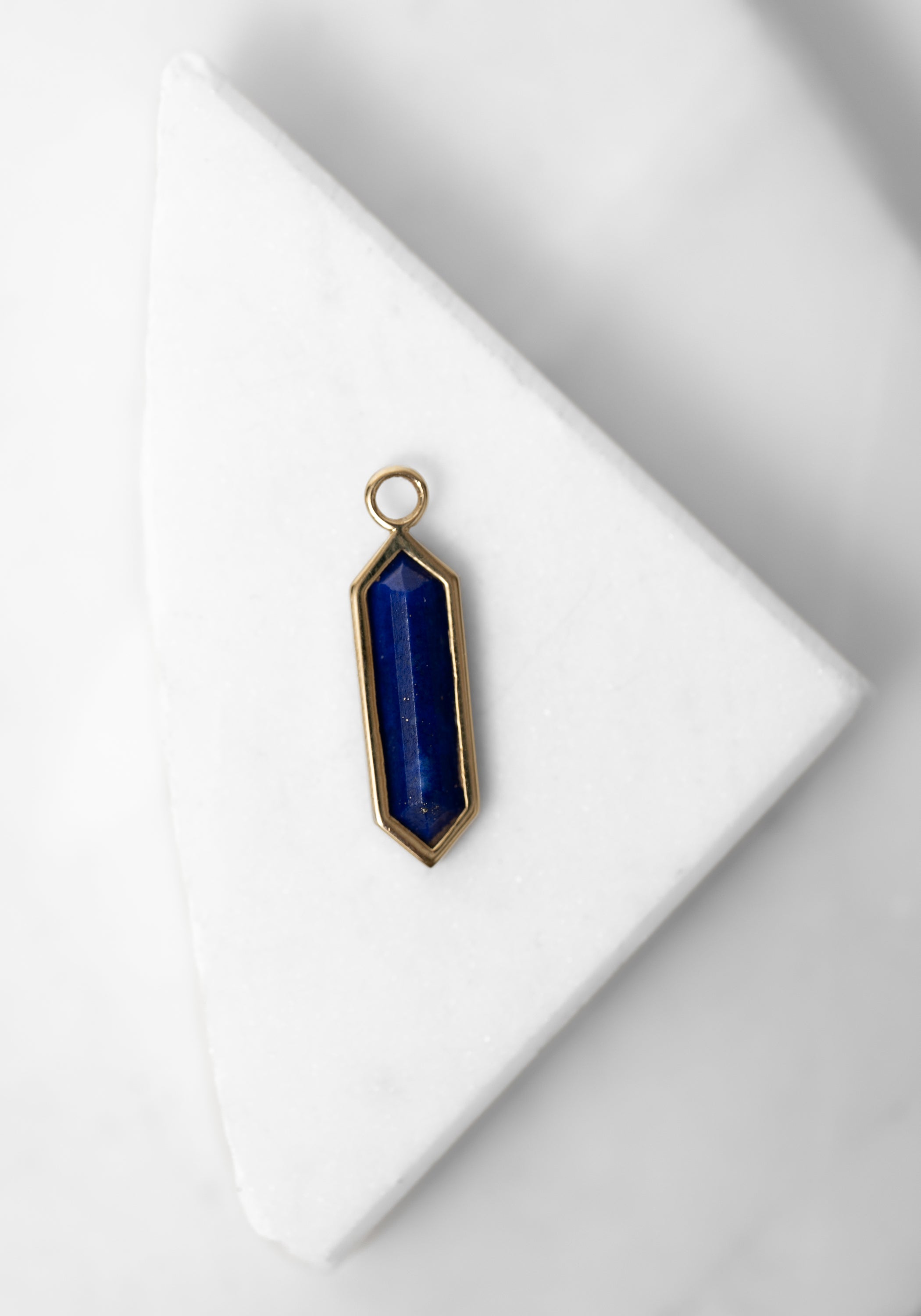 Single 9k Gold Lapis Hexa Plaque - December Thieves