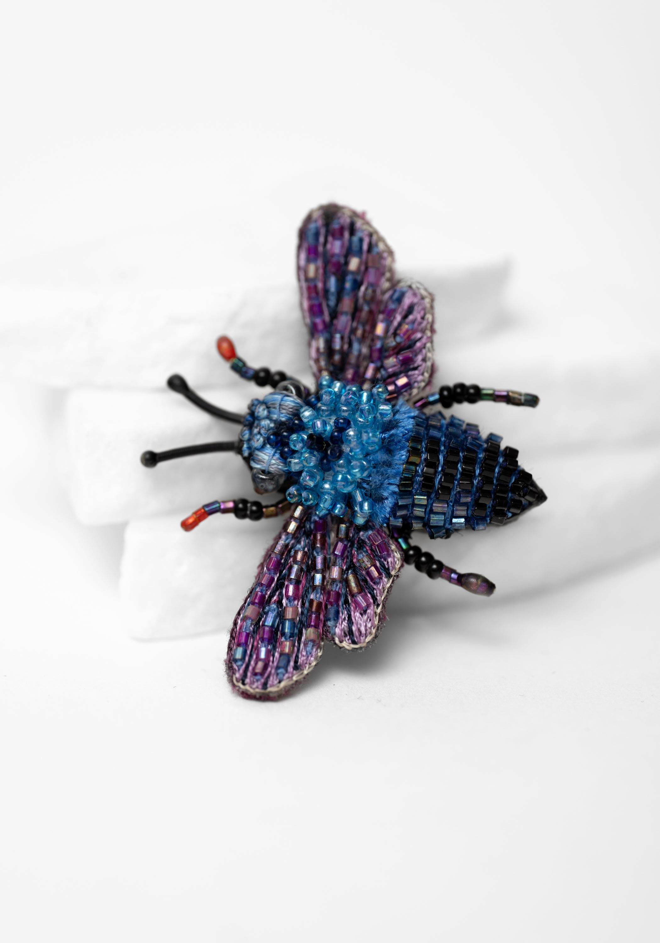 Blue Bumble Bee Embroidered Pin - December Thieves