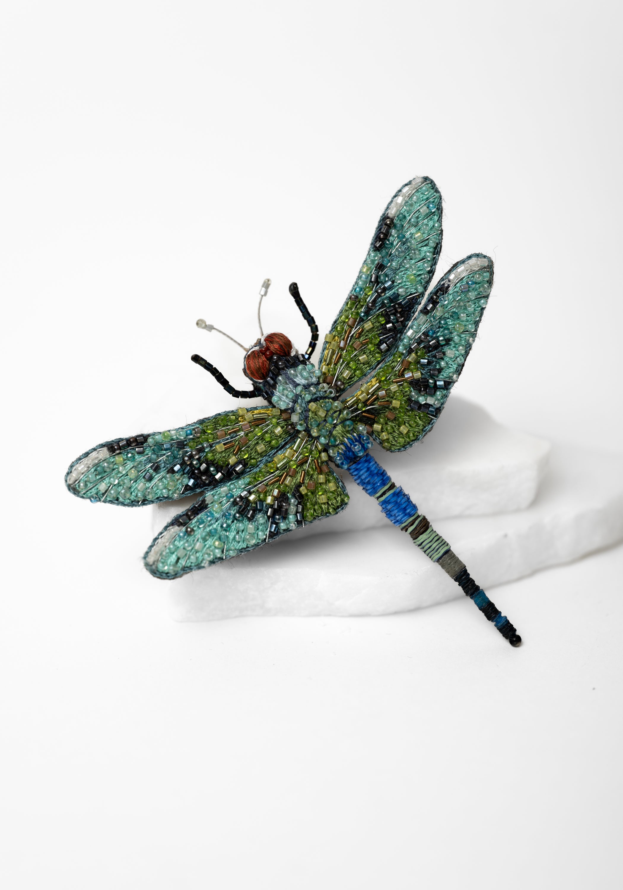 Blue Emperor Dragonfly Embroidered Pin - December Thieves