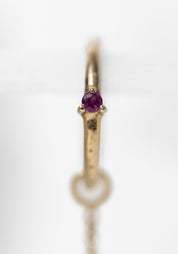 Single 9k Gold Ruby Clicker Hoop and Marquise Plaque - December Thieves