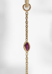 Single 9k Gold Ruby Clicker Hoop and Marquise Plaque - December Thieves