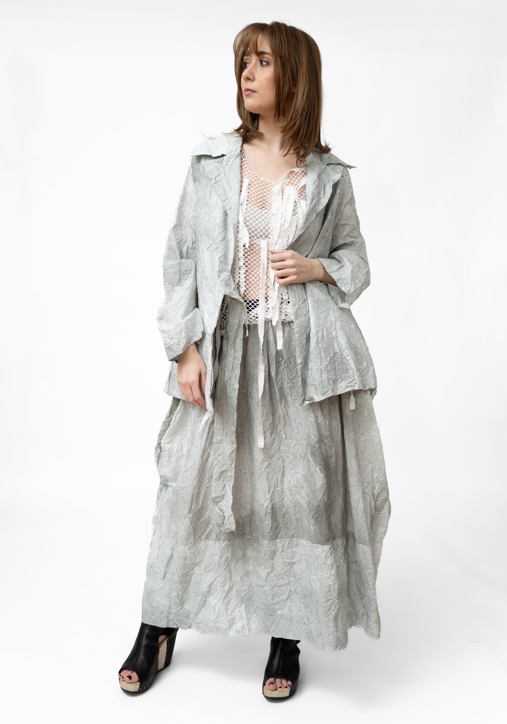 Printed Paneled Bubble Maxi Skirt - December Thieves