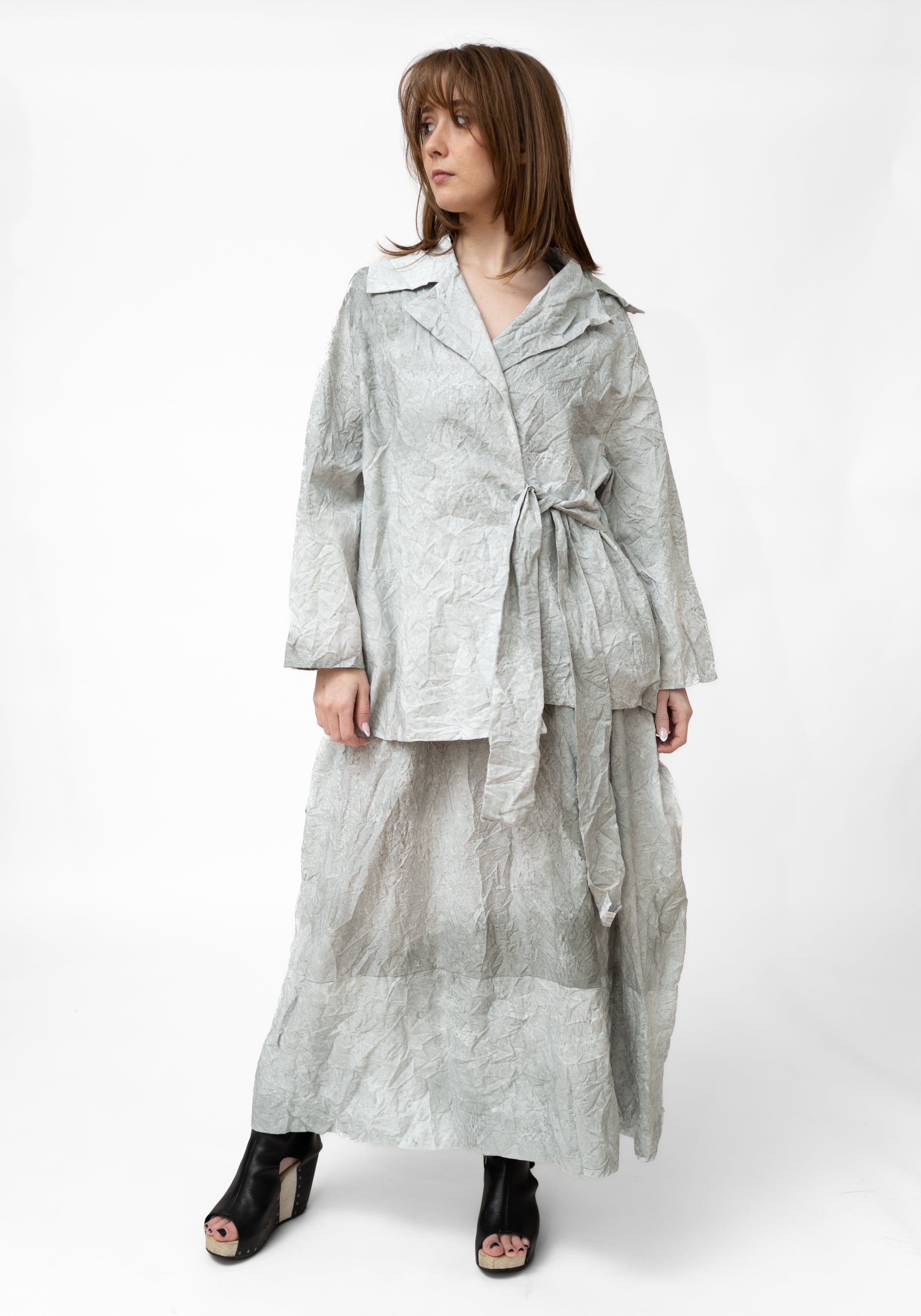 Oversized Printed Tie Front Jacket - December Thieves