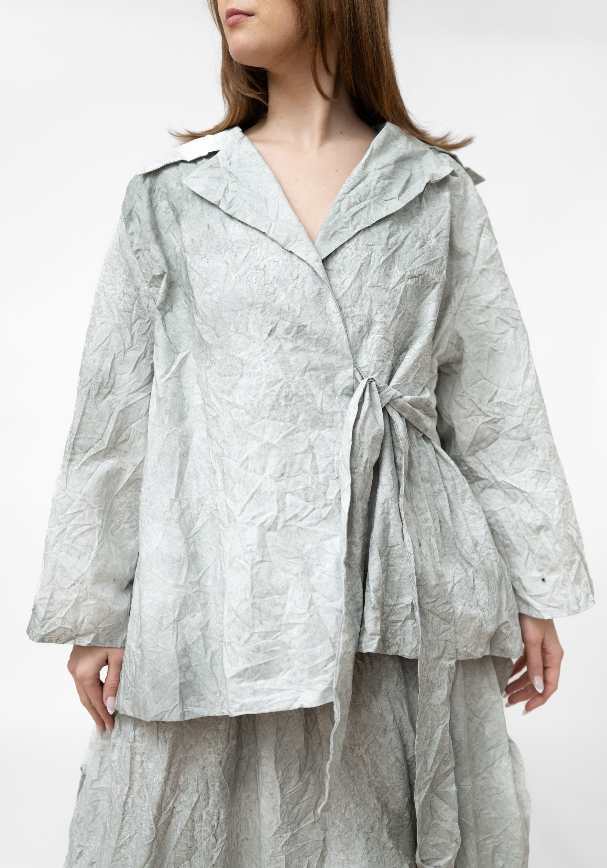 Oversized Printed Tie Front Jacket - December Thieves