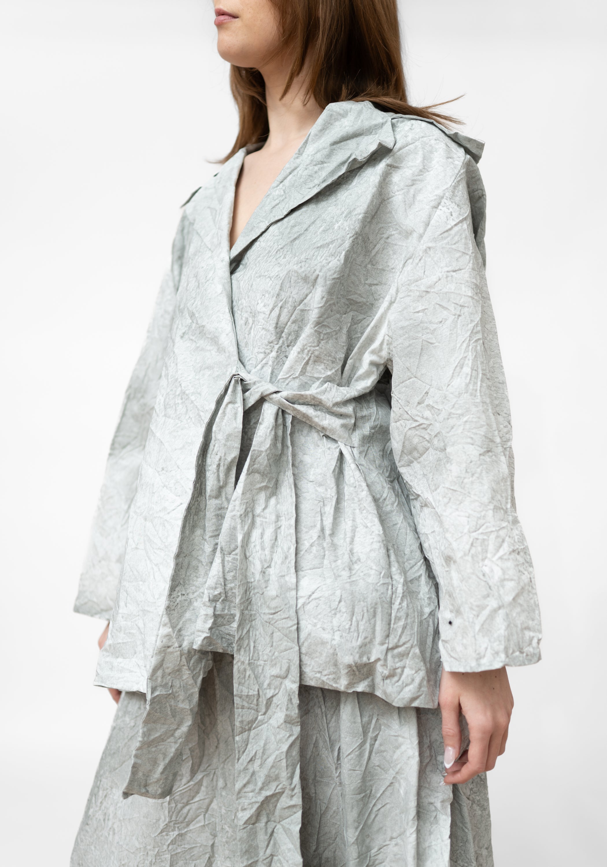 Oversized Printed Tie Front Jacket - December Thieves