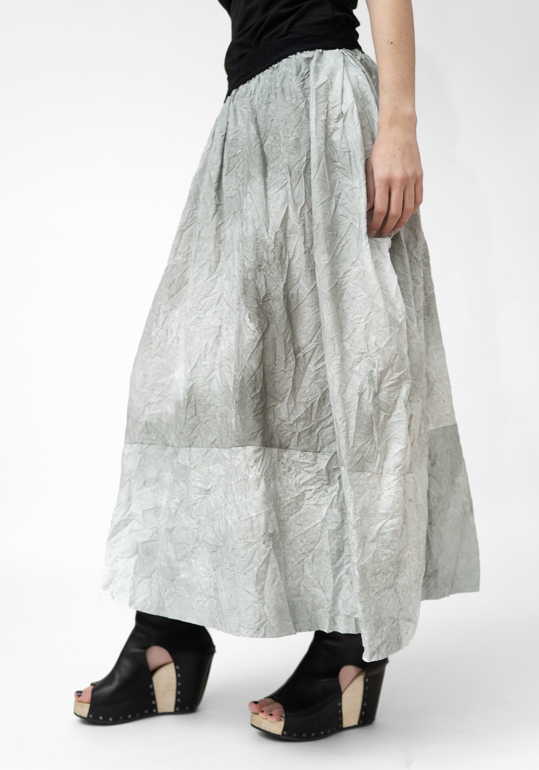 Printed Paneled Bubble Maxi Skirt - December Thieves