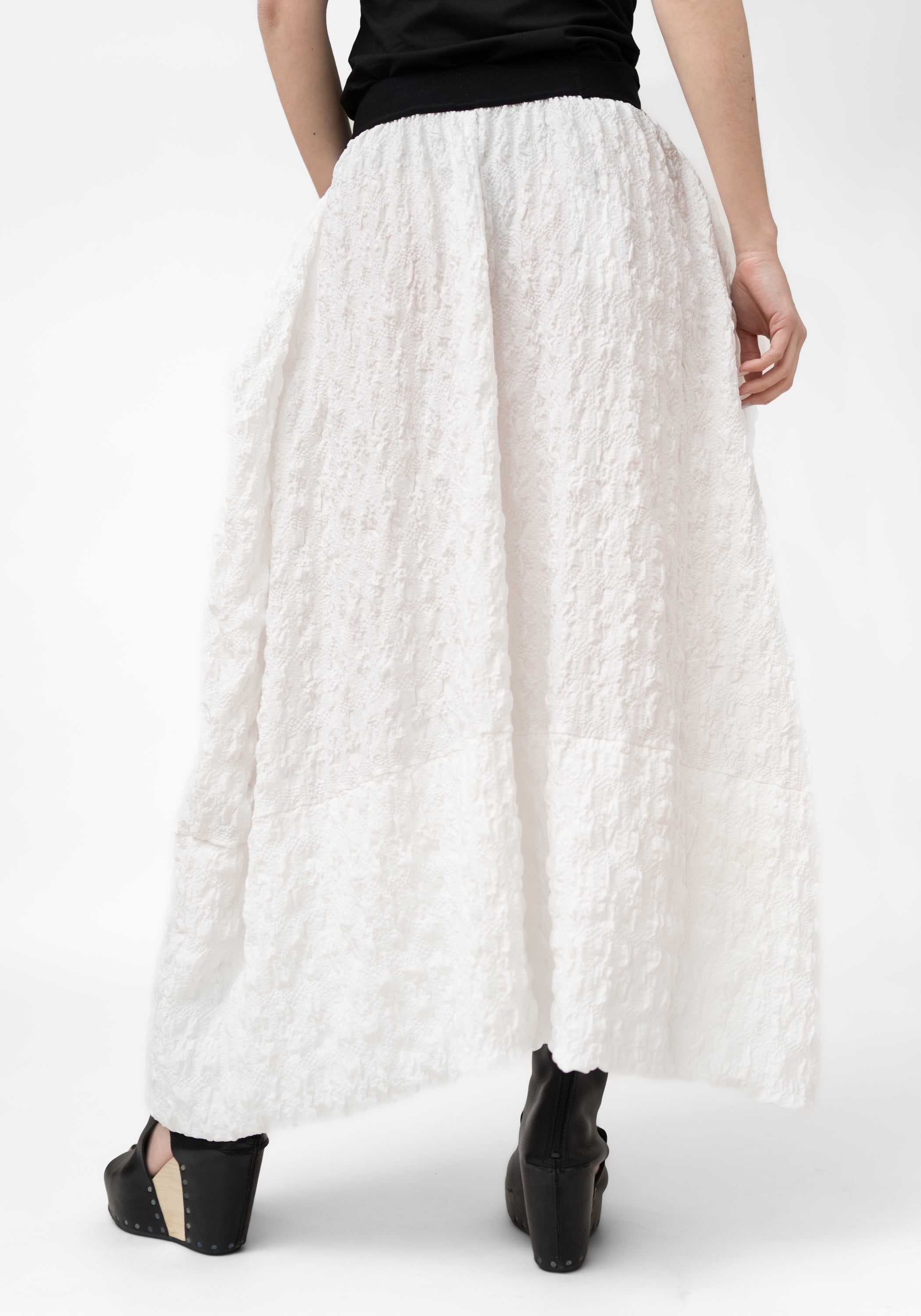 Smocked Bubble Maxi Skirt