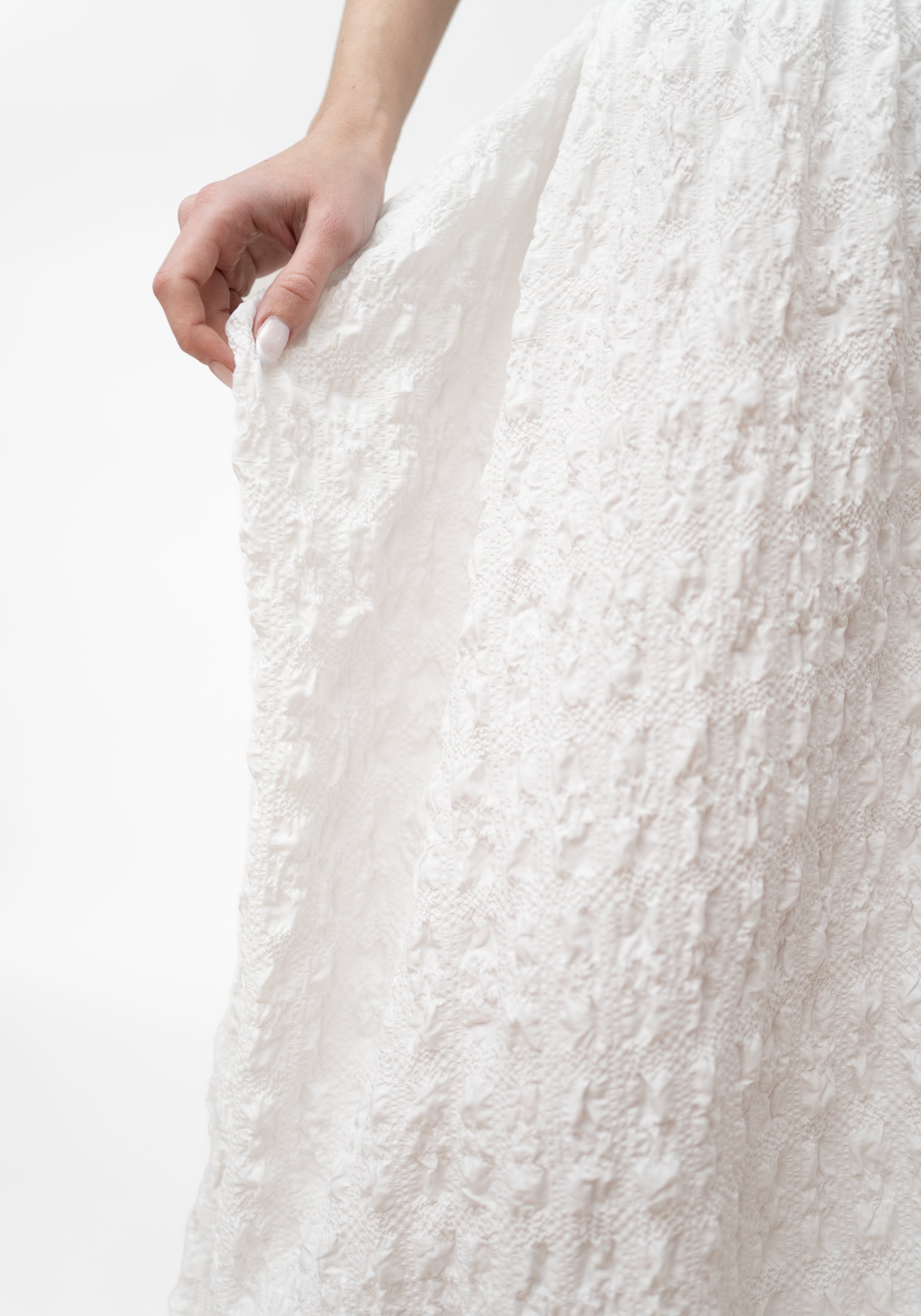 Smocked Bubble Maxi Skirt