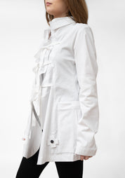 Tie Front Ruffle Blazer