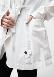 Tie Front Ruffle Blazer