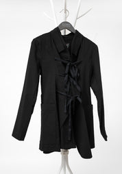 Tie Front Ruffle Blazer