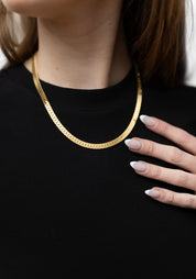 18k Gold Plated Flat Herringbone Collar