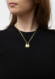 Brass Gembok Step Pendant Necklace