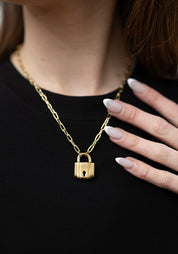 Brass Gembok Step Pendant Necklace