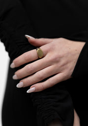 Brass Oval Signet Ring