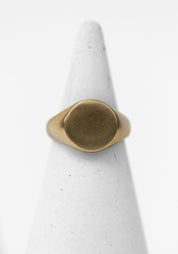 Brass Round Signet Ring