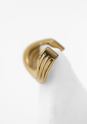 Wavy Plated Stainless Triple Ear Cuff