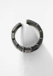 Banka Dark Patinated Stainless and Zirconiums Tiered Ear Cuff