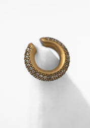 Echo Patinated Stainless and Pave Zirconiums Round Ear Cuff