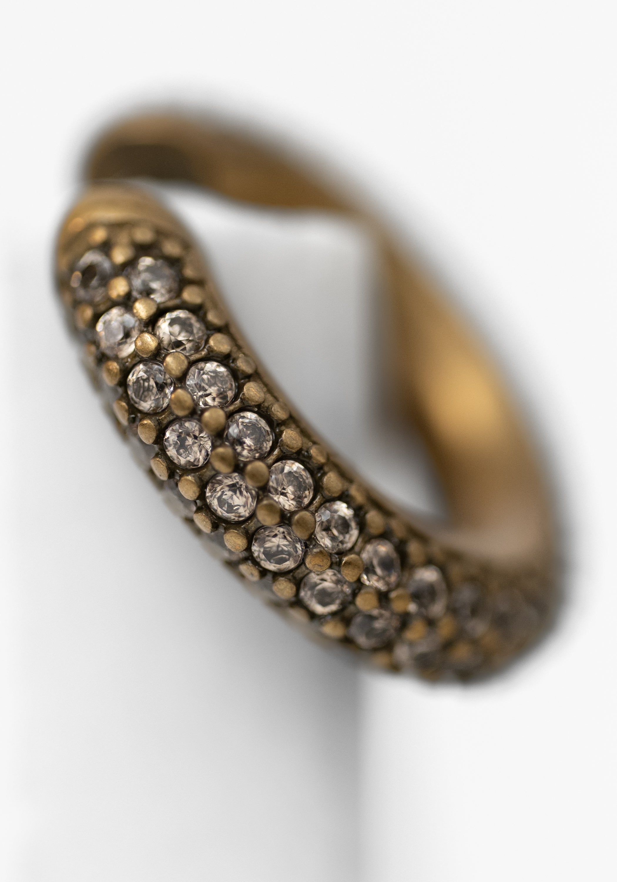 Echo Patinated Stainless and Pave Zirconiums Round Ear Cuff