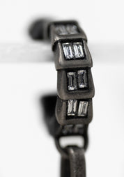 Single Akuma Patinated Stainless and Zirconiums Point Earring - December Thieves
