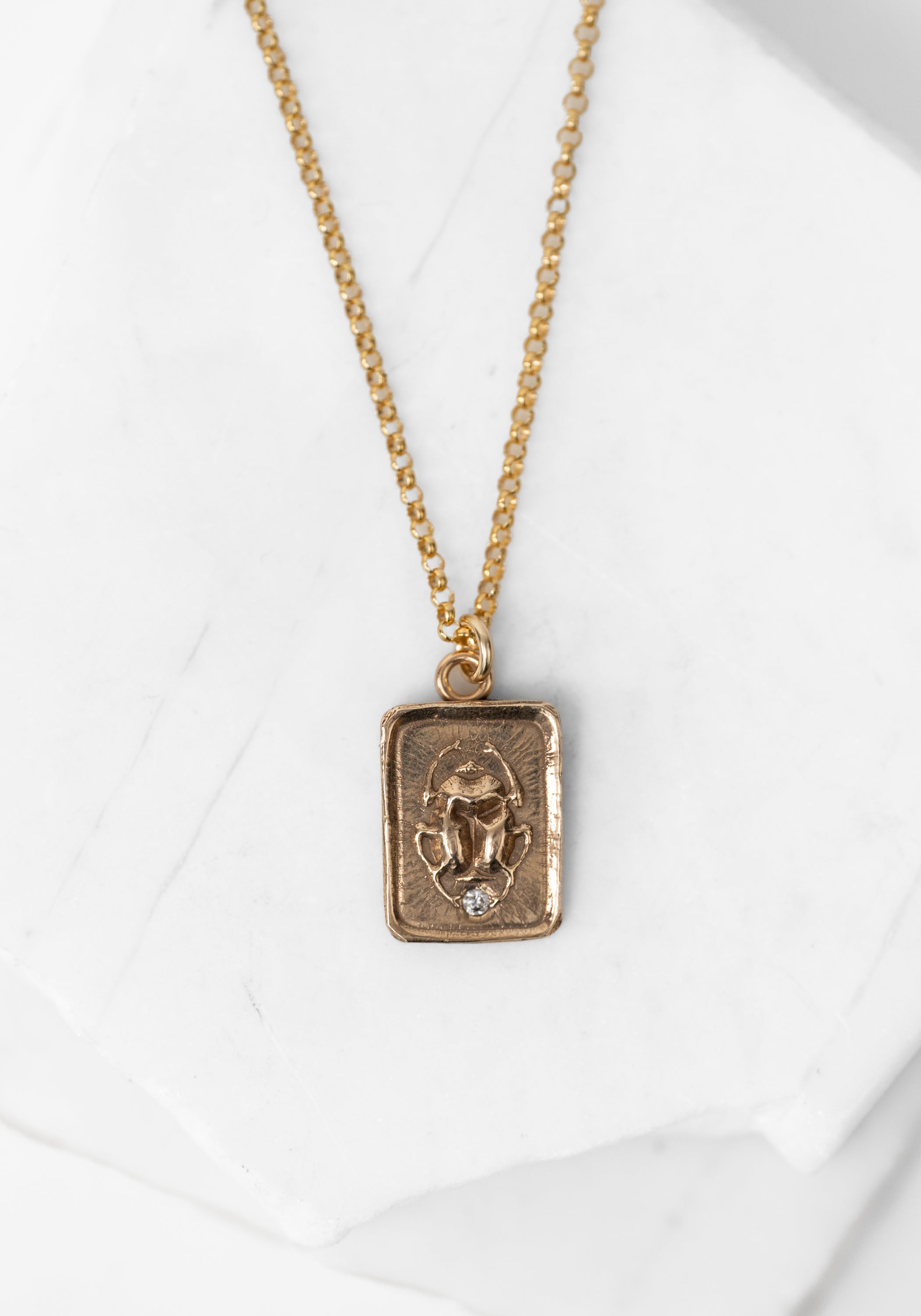 Bronze Scarab Pendant Necklace - December Thieves