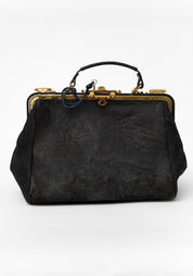 Black Leather Brass Hardware Otto Bag
