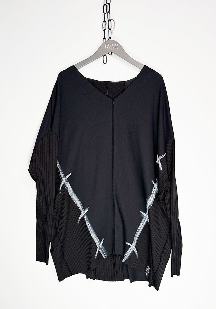 Draped Tunic with Painted Seams on Front