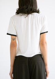 Cropped Contrast Trim T-Shirt