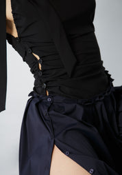 One Shoulder Button Side Maxi Dress