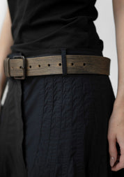 Wide Gold Leather Belt