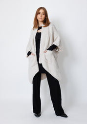 Watts Oversized Drop Shoulder Open Front Knit Cardigan