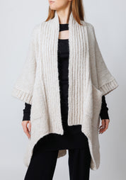 Watts Oversized Drop Shoulder Open Front Knit Cardigan
