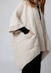 Watts Oversized Drop Shoulder Open Front Knit Cardigan