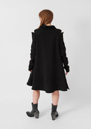 Cut Out Detail Flared Sweatshirt Dress