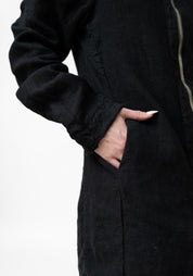 High Neck Zip Front Linen Jacket - December Thieves