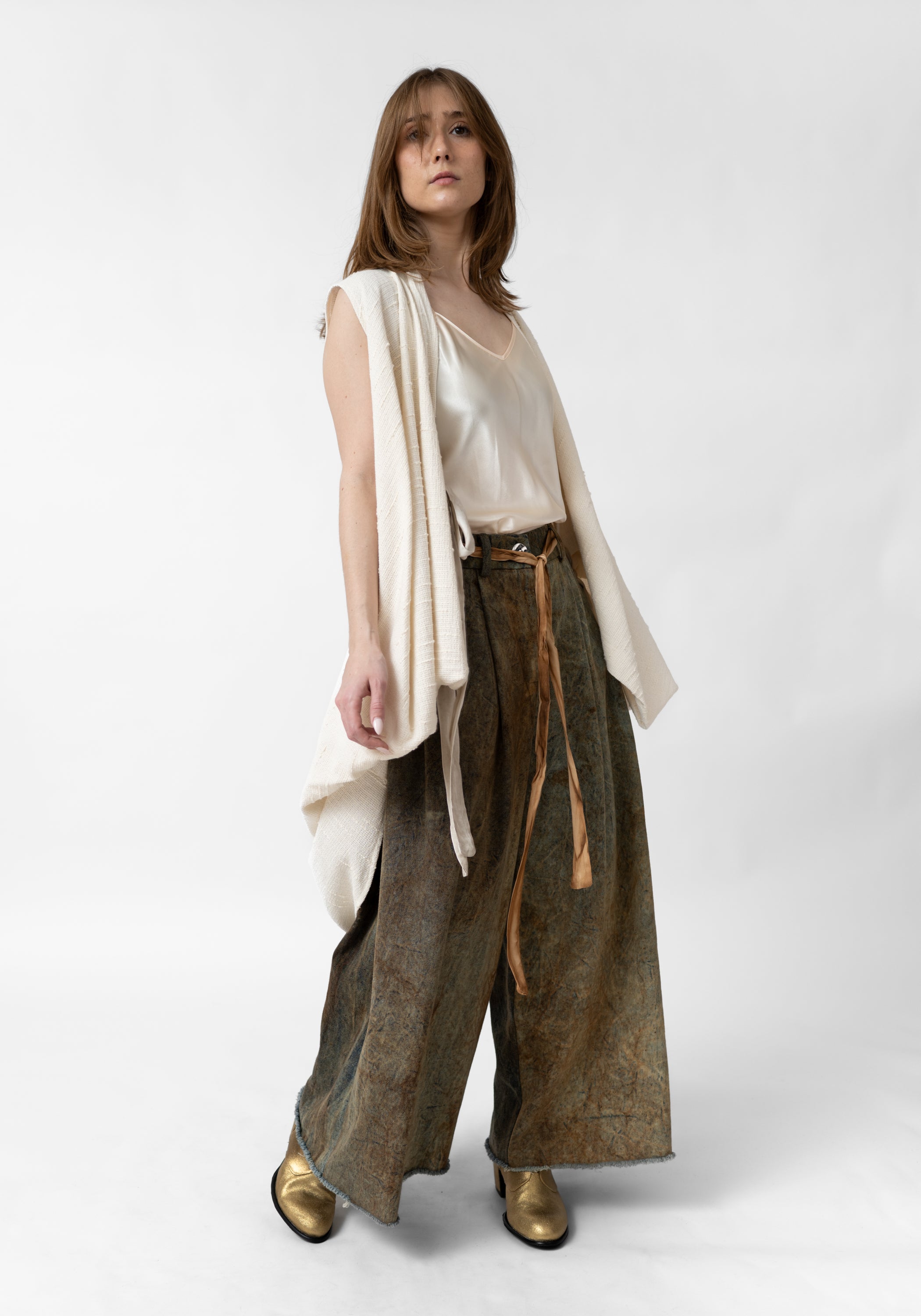 Asymmetric Bow and Tie Details Paneled Vest - December Thieves
