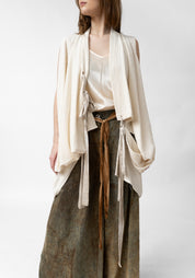 Asymmetric Bow and Tie Details Paneled Vest - December Thieves