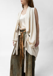 Asymmetric Bow and Tie Details Paneled Vest - December Thieves