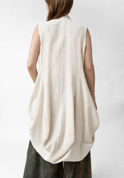 Asymmetric Bow and Tie Details Paneled Vest - December Thieves