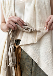 Asymmetric Bow and Tie Details Paneled Vest - December Thieves