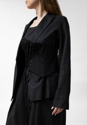 Deconstructed Corset Zip Front Blazer Jacket - December Thieves