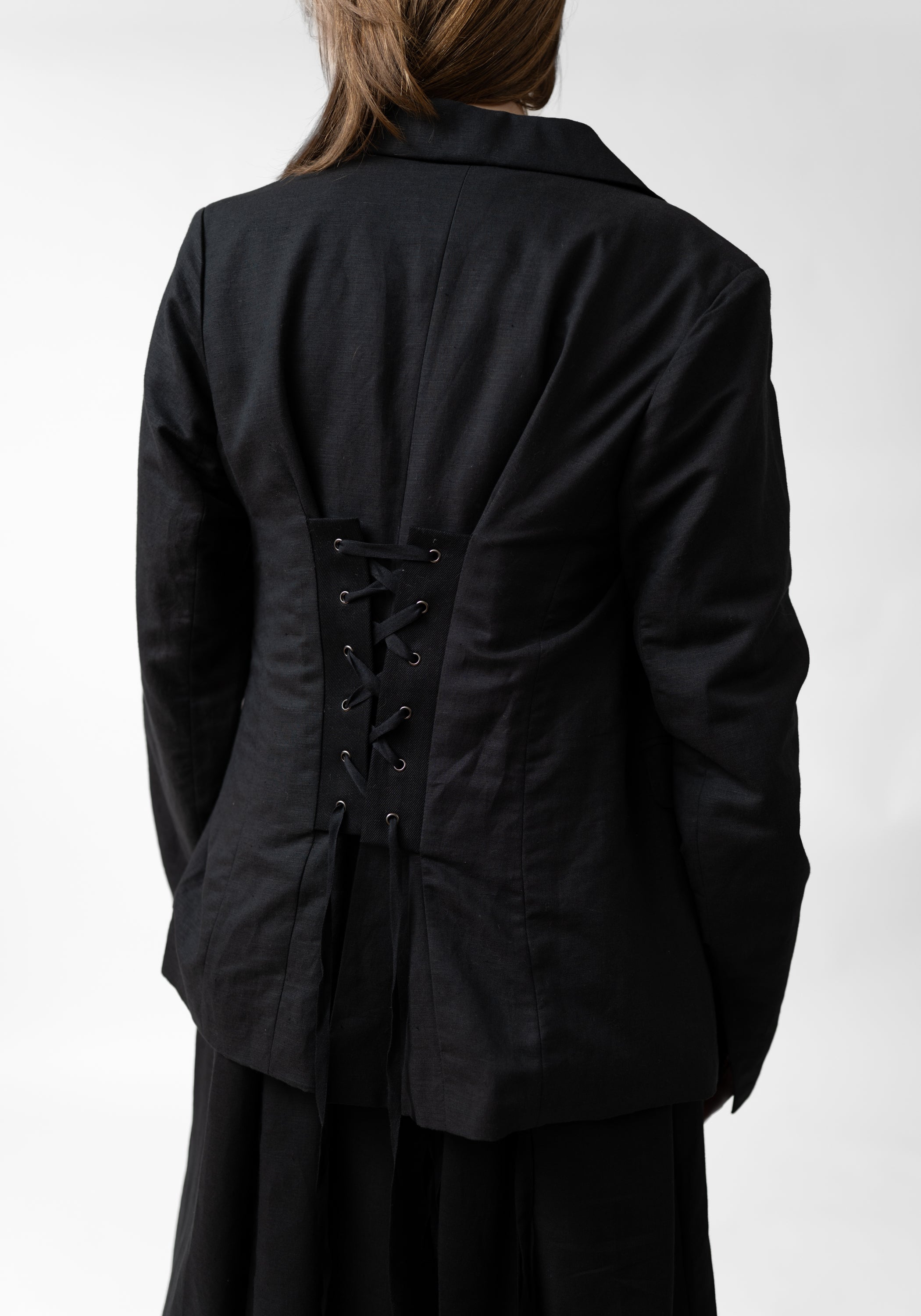 Deconstructed Corset Zip Front Blazer Jacket - December Thieves