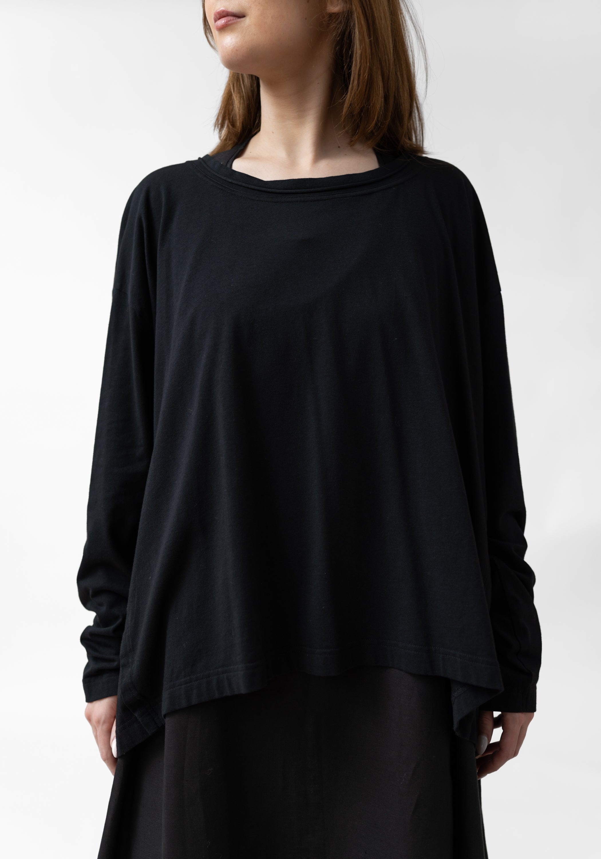 Asymmetric Drop Shoulder Long Sleeve T-Shirt - December Thieves