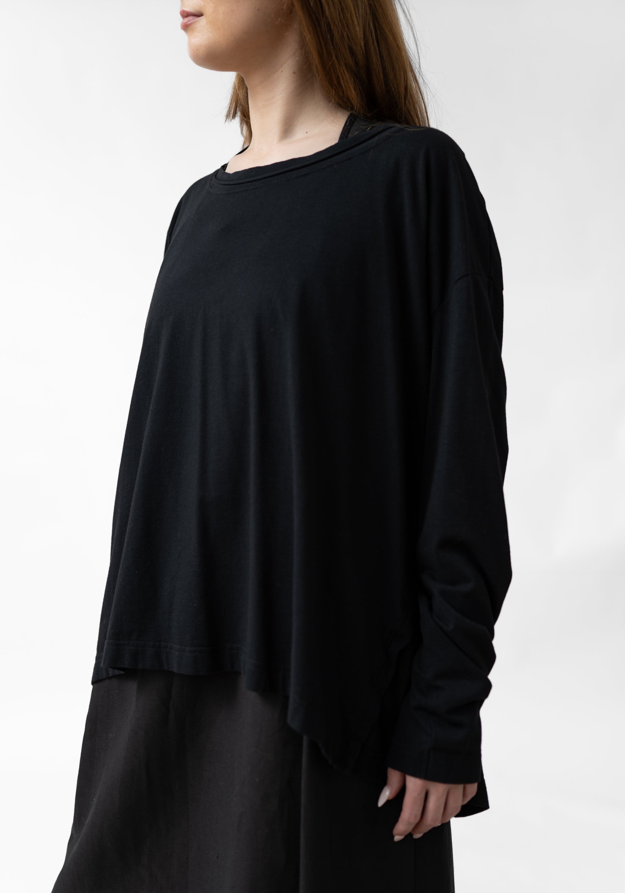 Asymmetric Drop Shoulder Long Sleeve T-Shirt - December Thieves