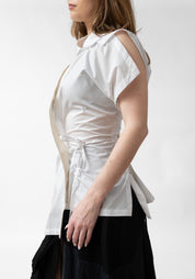 Lace Back Tie Front Sleeveless Blouse - December Thieves