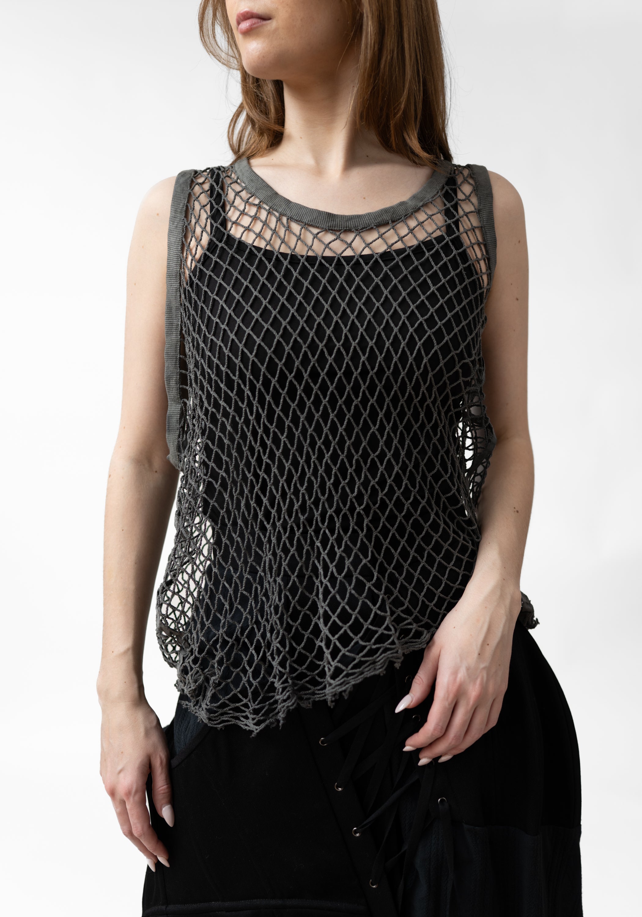 Asymmetric Open Mesh Tank - December Thieves