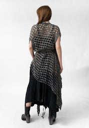 Mixed Texture Tie Waist Maxi Vest - December Thieves