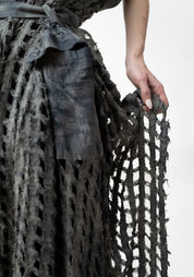 Mixed Texture Tie Waist Maxi Vest - December Thieves